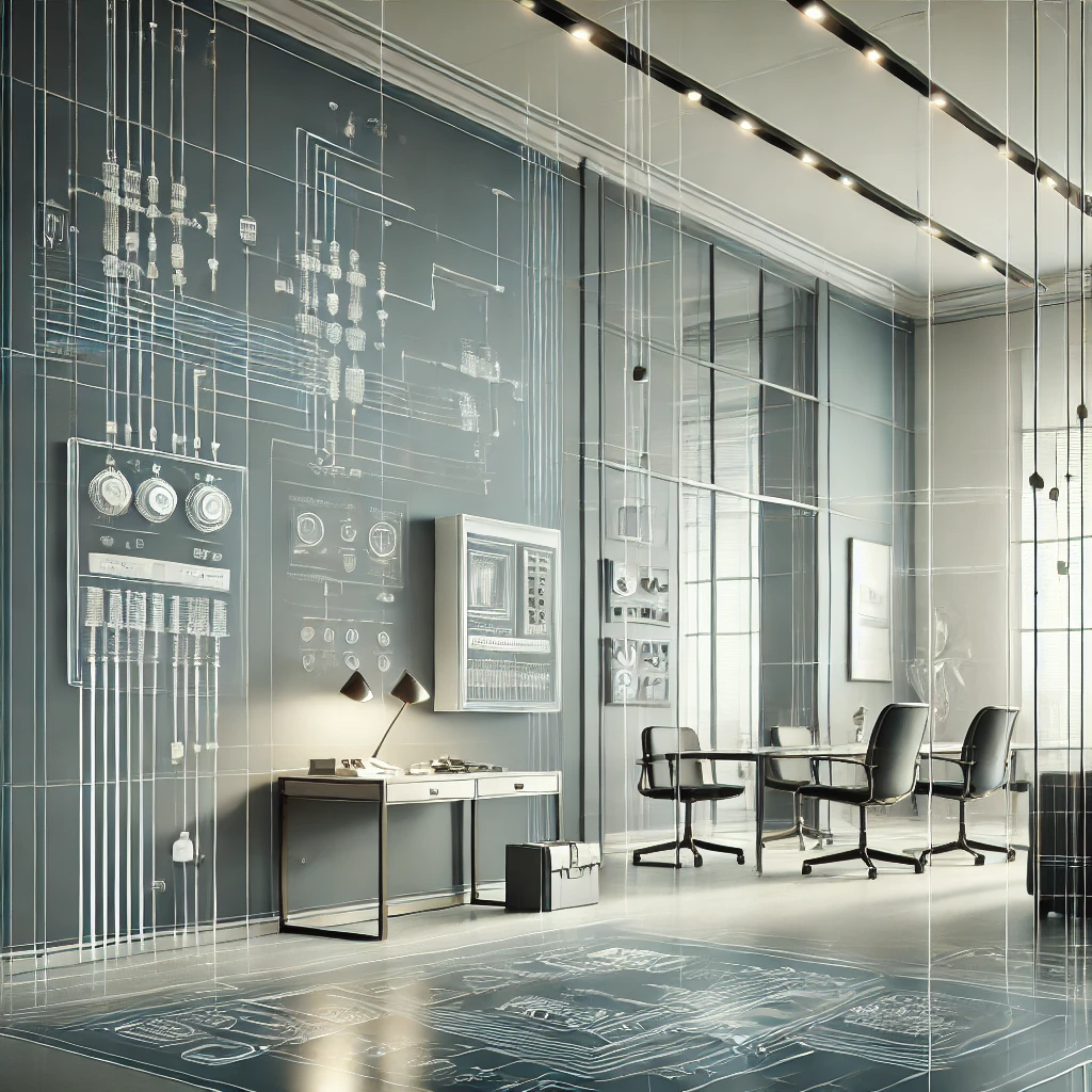 Office with electric connections